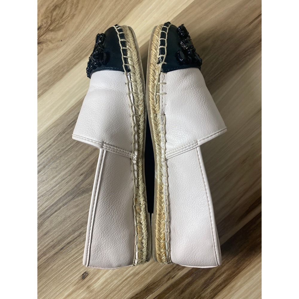 Circus by Sam Edelman Loretta Embellished Espadrille Flats Pink Black Beaded 8.5 - Picture 6 of 7